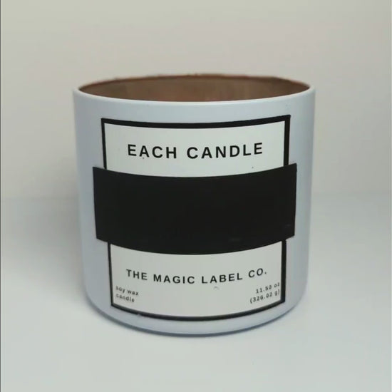 Video showing how the label reveals messages for candles from the magic label co.