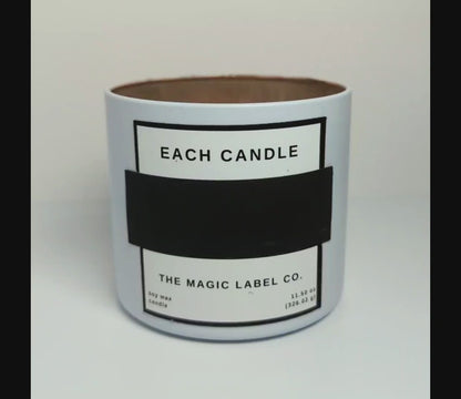 Video showing how the label reveals messages for candles from the magic label co.
